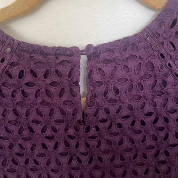 J Crew Plum Eyelet Shirt - Size 6 - Picture 7 of 8